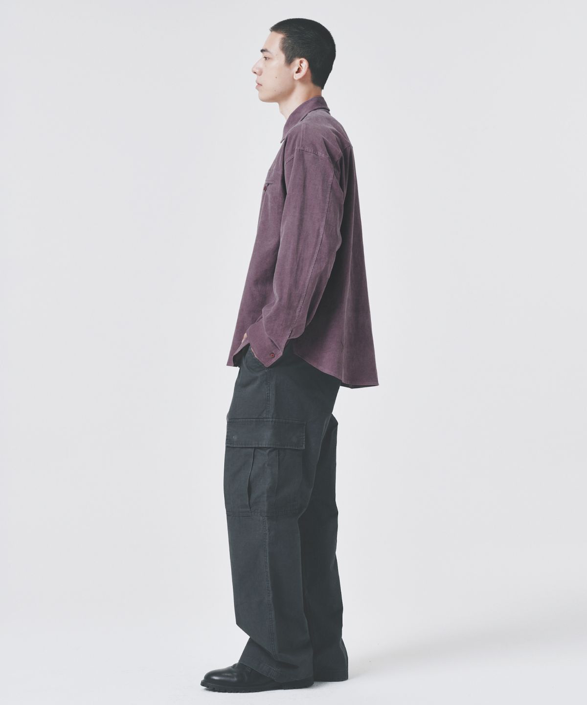 콜드블랭킷(COLD BLANKET) 코듀로이 언밸런스 오버핏 셔켓 퍼플