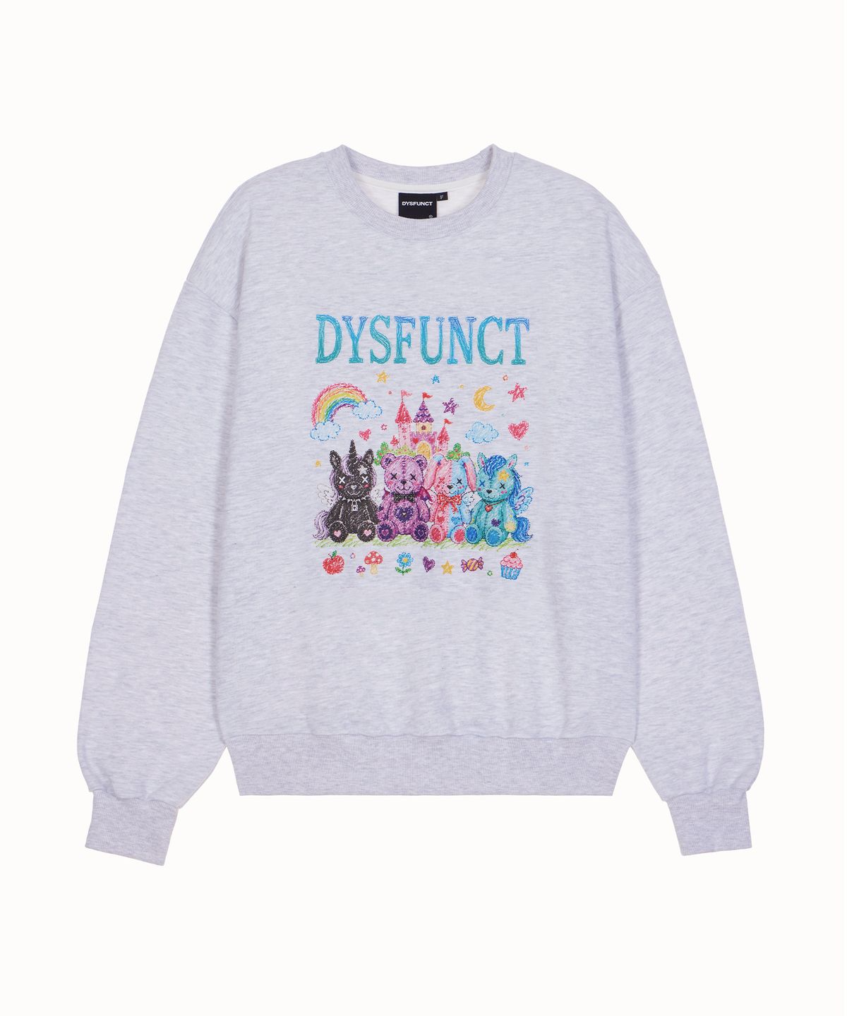 디스펑트(DYSFUNCT) DYS DOLL CRAYON SWEATSHIR(WHTIE MELANGE)