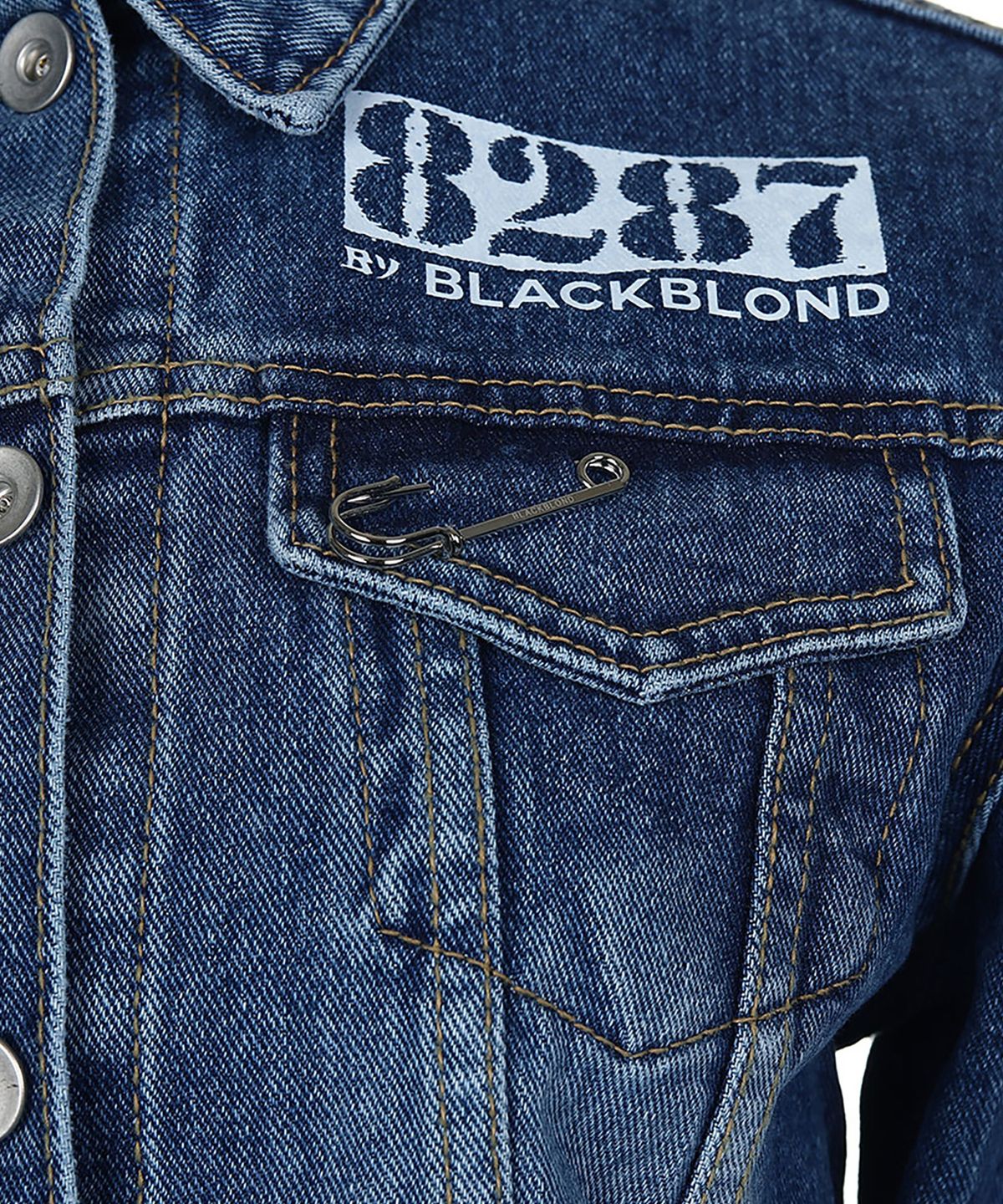 블랙블론드(BLACKBLOND) 8287 리미티디션 크롭 데님 자켓 (블루)