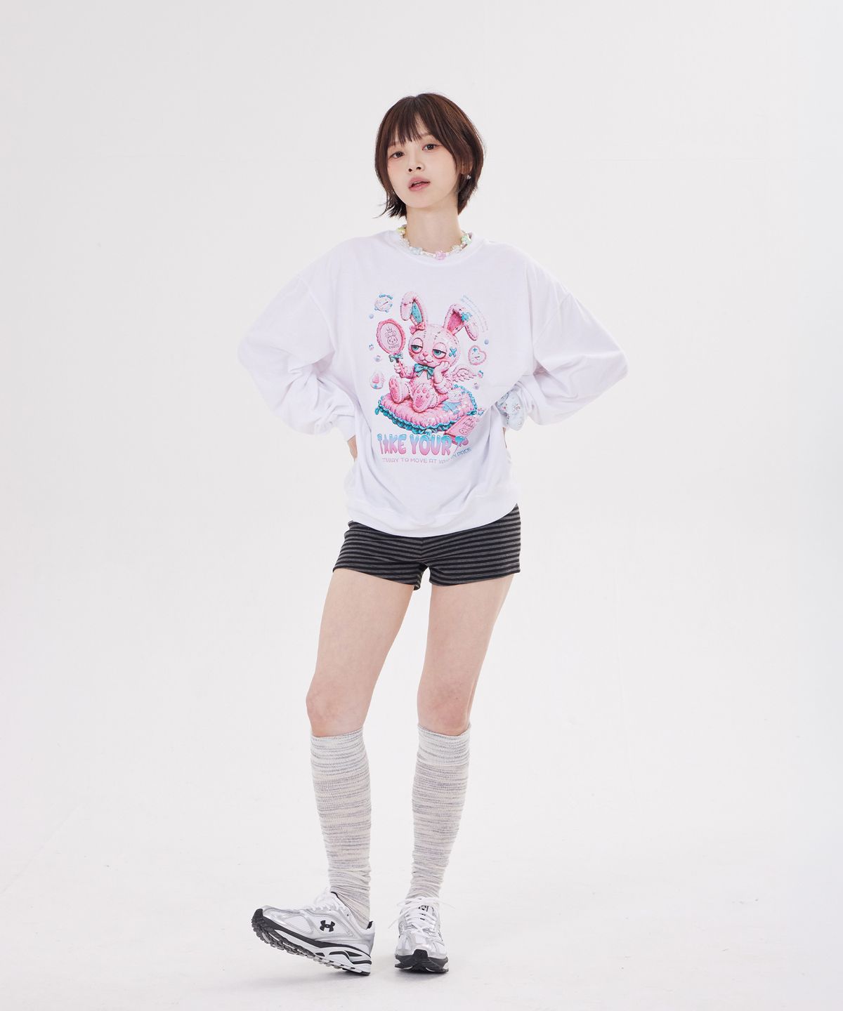 디스펑트(DYSFUNCT) TAKE YOUR TIME RABBIT LONG SLEEVE(WHITE)