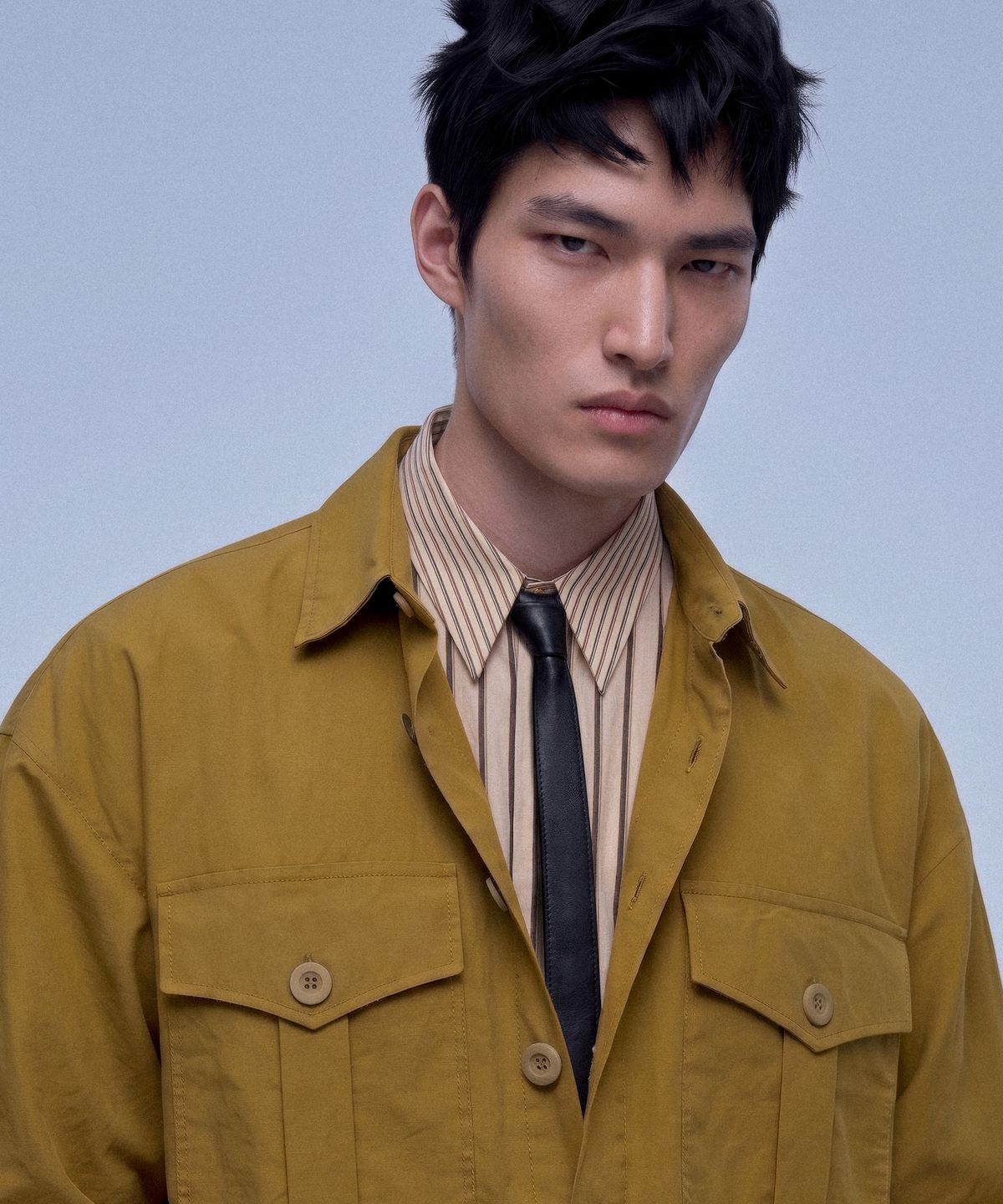 언티지(UNTAGE) 투톤 스트라이프 셔츠[Beige(UNISEX)]_UTS-SS76