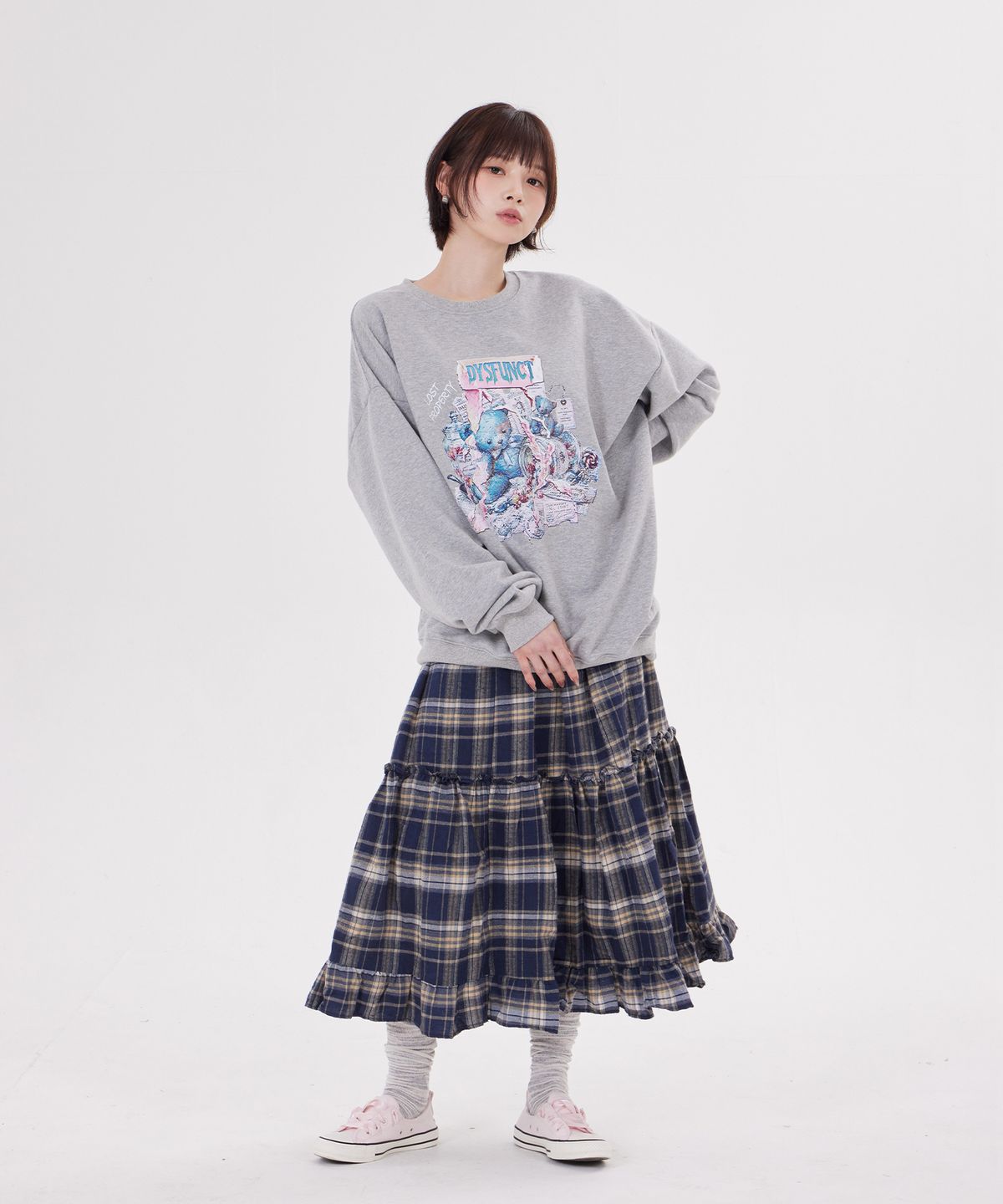 디스펑트(DYSFUNCT) LOST PROPERTY BEAR SWEATSHIRT(GRAY MELANGE)