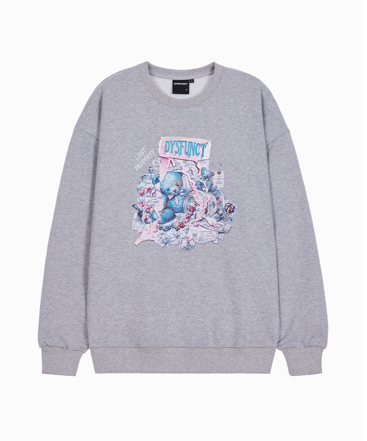 디스펑트(DYSFUNCT) LOST PROPERTY BEAR SWEATSHIRT(GRAY MELANGE)