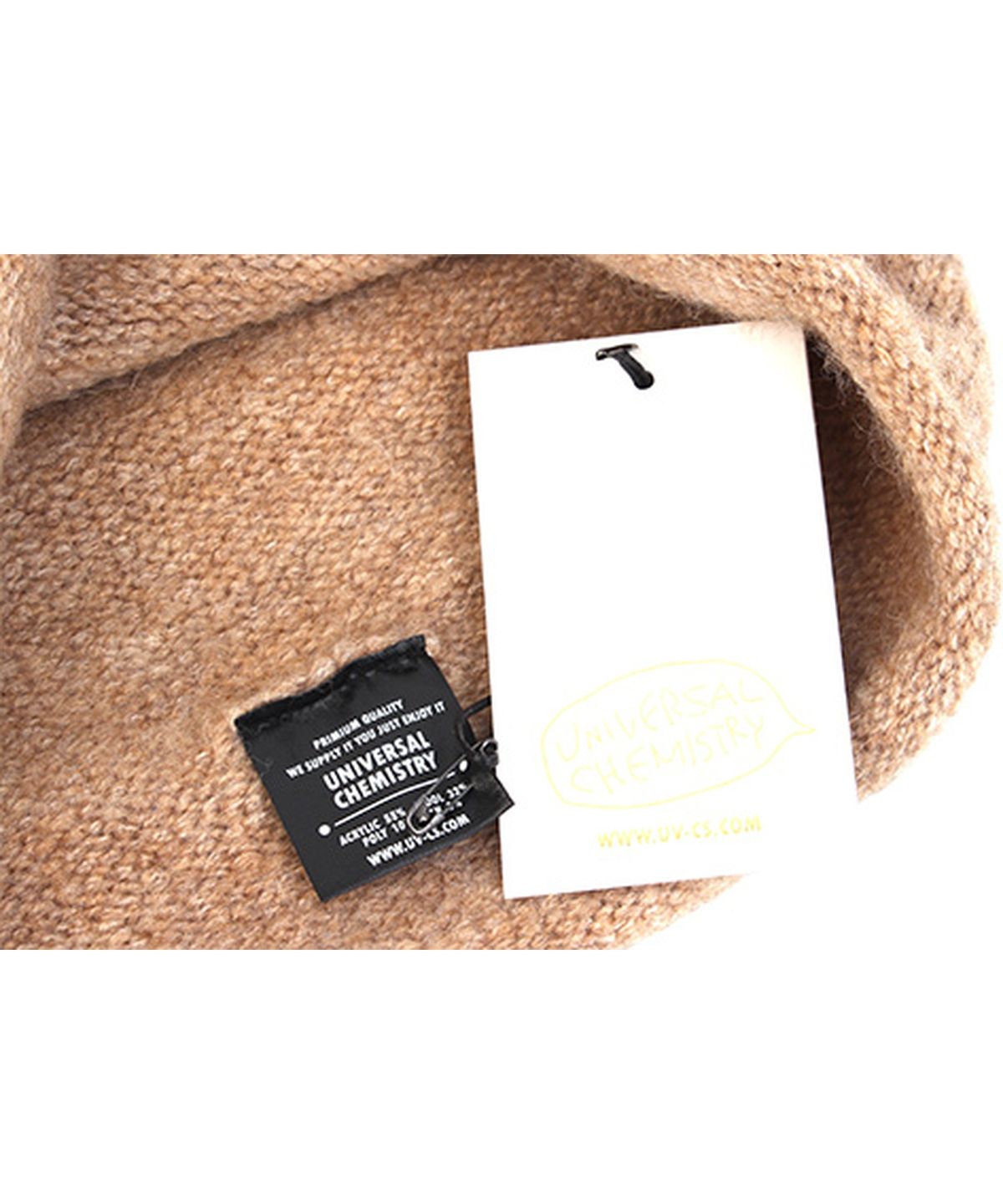 유니버셜 케미스트리(UNIVERSAL CHEMISTRY) Wool Beige Roll-up Long Beanie 롱비니