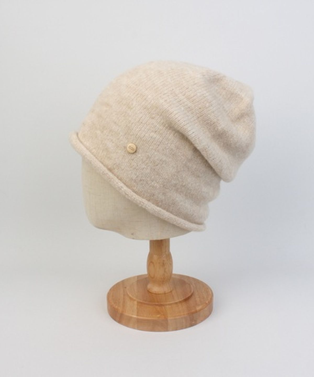 유니버셜 케미스트리(UNIVERSAL CHEMISTRY) Wool Ivory Roll-up Long Beanie 롱비니