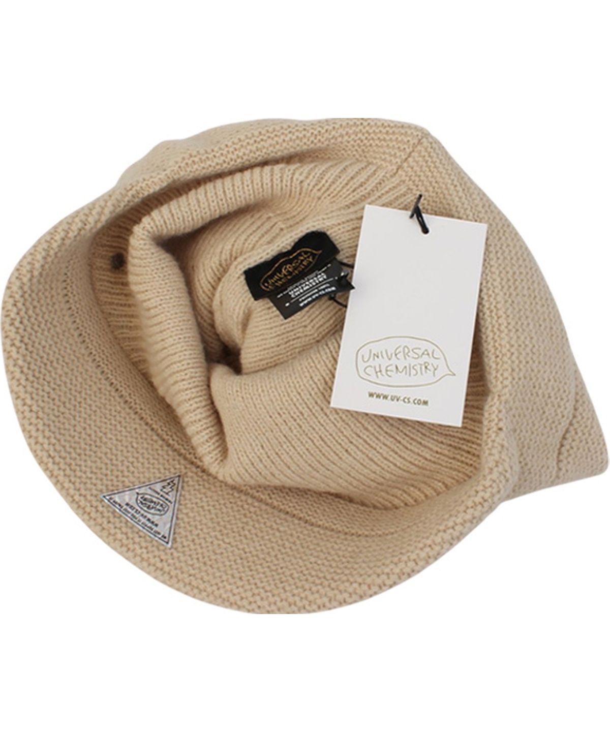 유니버셜 케미스트리(UNIVERSAL CHEMISTRY) Kint Beige Brim Beanie 니트비니