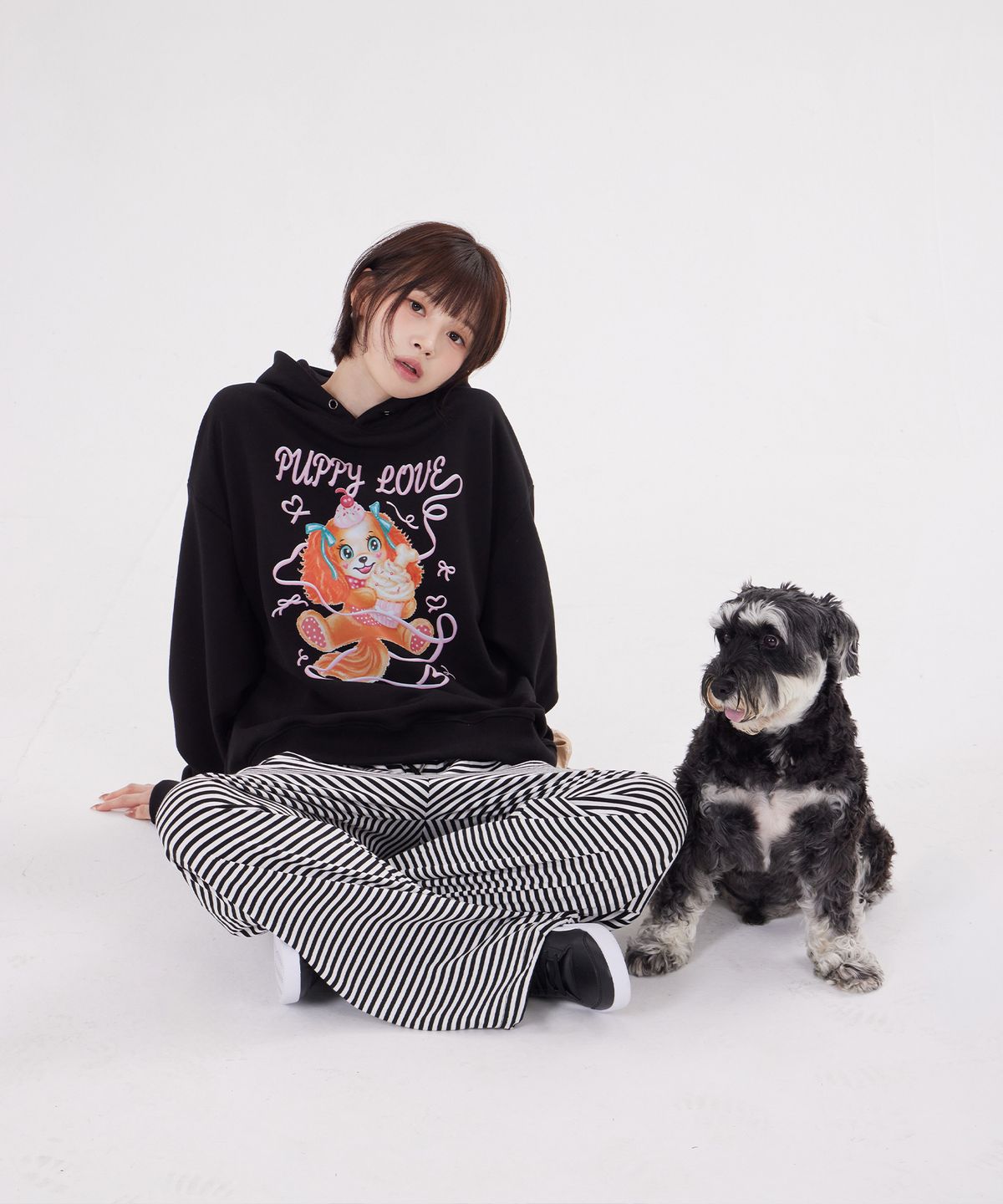 디스펑트(DYSFUNCT) LOVELY PUPPY HOODIE(BLACK)