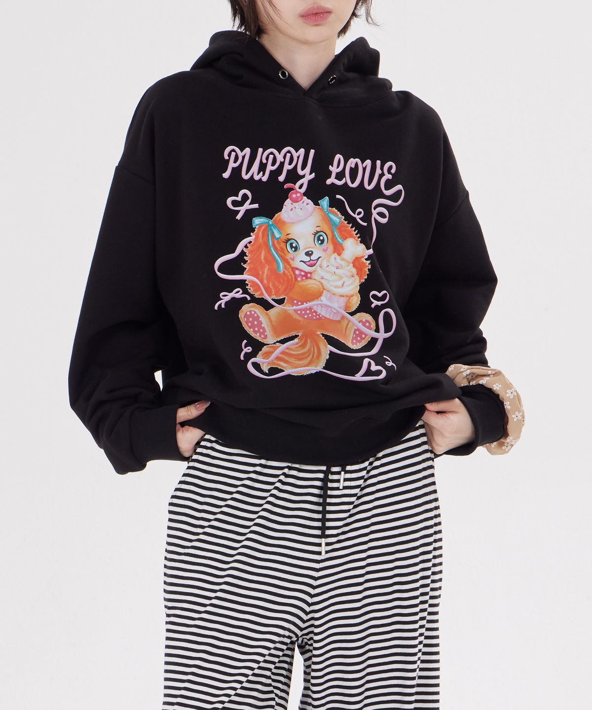 디스펑트(DYSFUNCT) LOVELY PUPPY HOODIE(BLACK)
