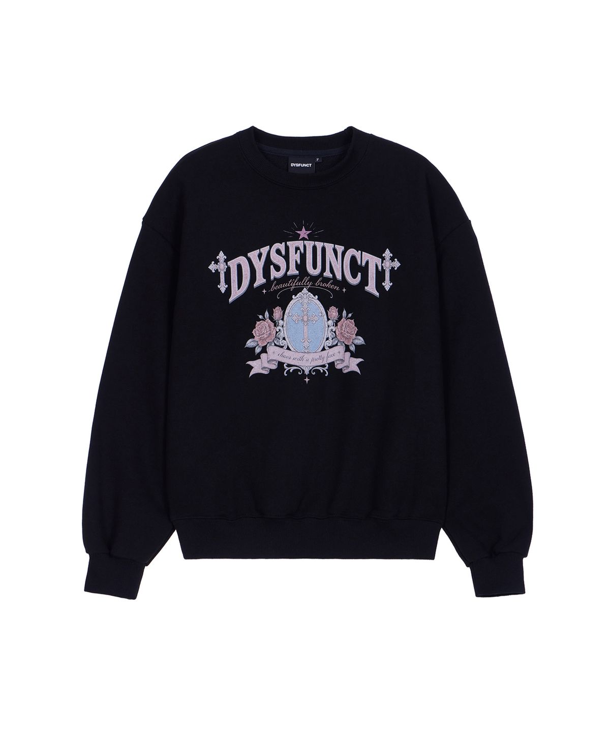 디스펑트(DYSFUNCT) ROSE FRAME GRAPHIC SWEATSHIRT(BLACK)