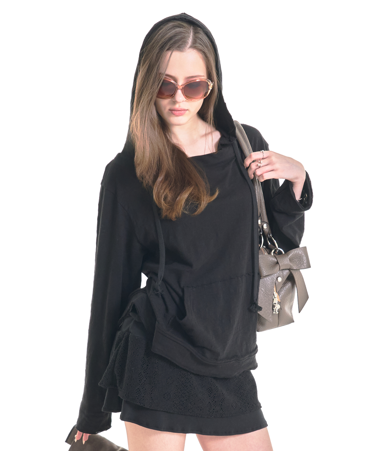 포어링(FORUSRING) Double button hoodie (black)