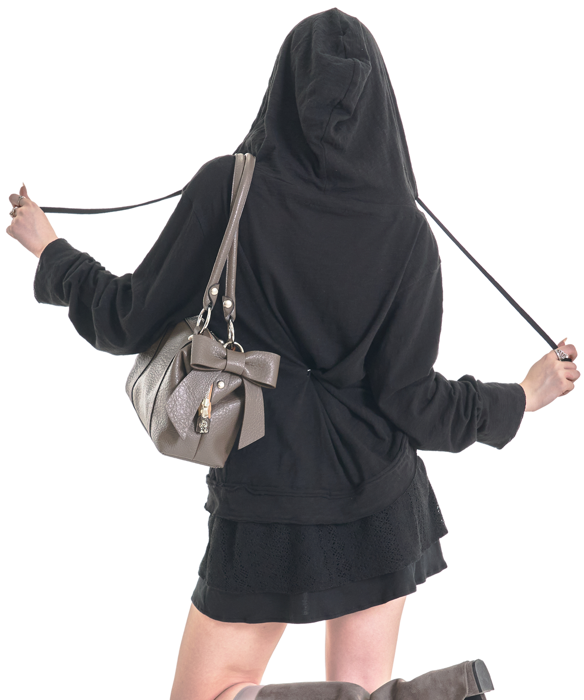 포어링(FORUSRING) Double button hoodie (black)