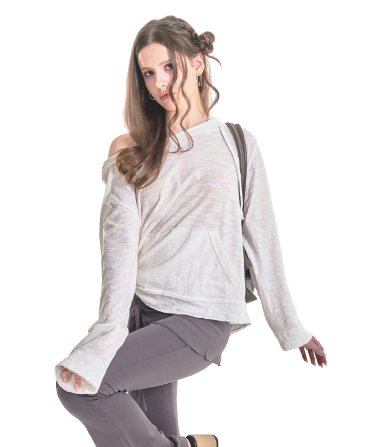 포어링(FORUSRING) Double button hoodie (white)