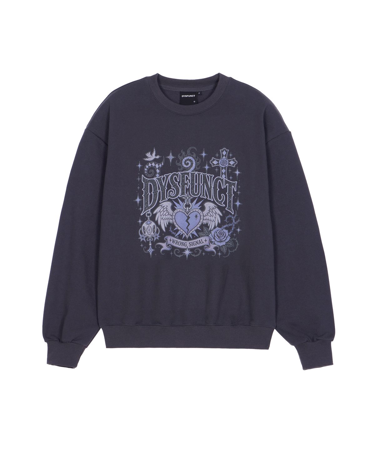 디스펑트(DYSFUNCT) WRONG SIGNAL SWEATSHIRT (CHACOAL)