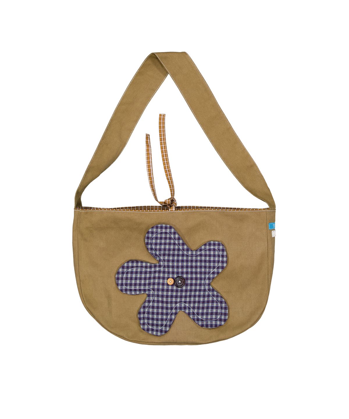 메종크렘(MAISON CREME) Check flower Cross bag_Beige