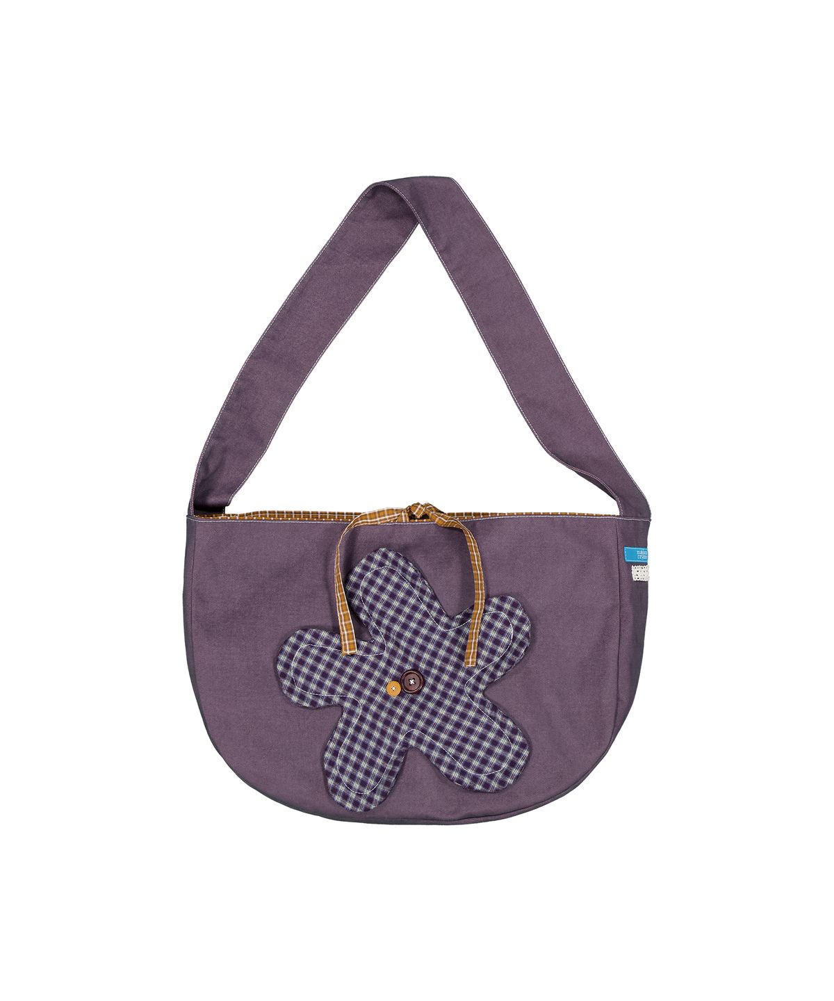 메종크렘(MAISON CREME) Check flower Cross bag_Vintage purple