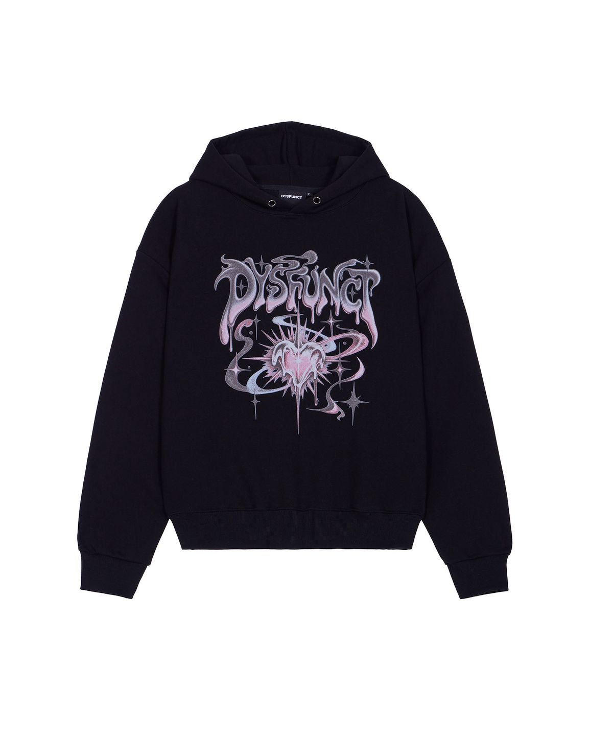 디스펑트(DYSFUNCT) ORBIT HEART GRAPHIC HOODIE(BLACK)