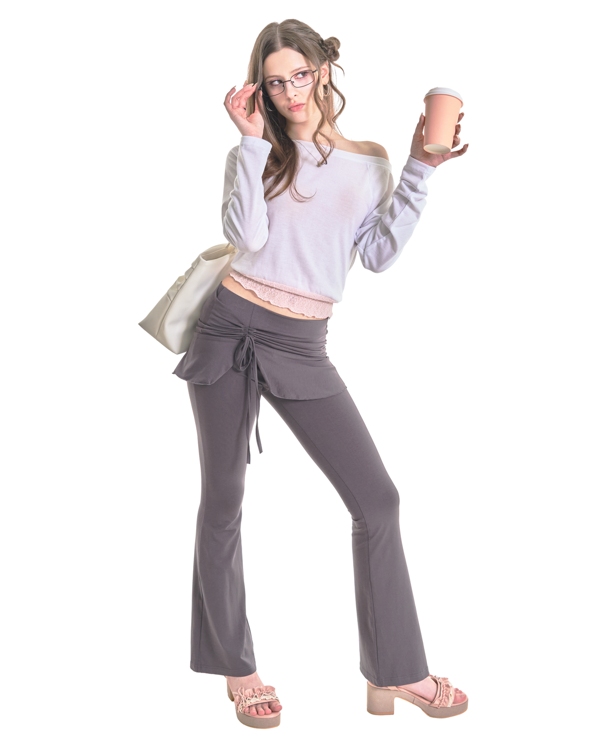 포어링(FORUSRING) Belle skirt-pants (charcoal)