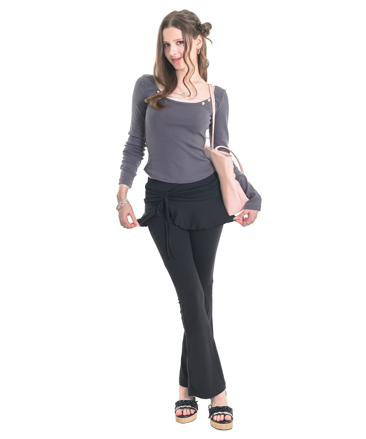 포어링(FORUSRING) Belle skirt-pants (black)