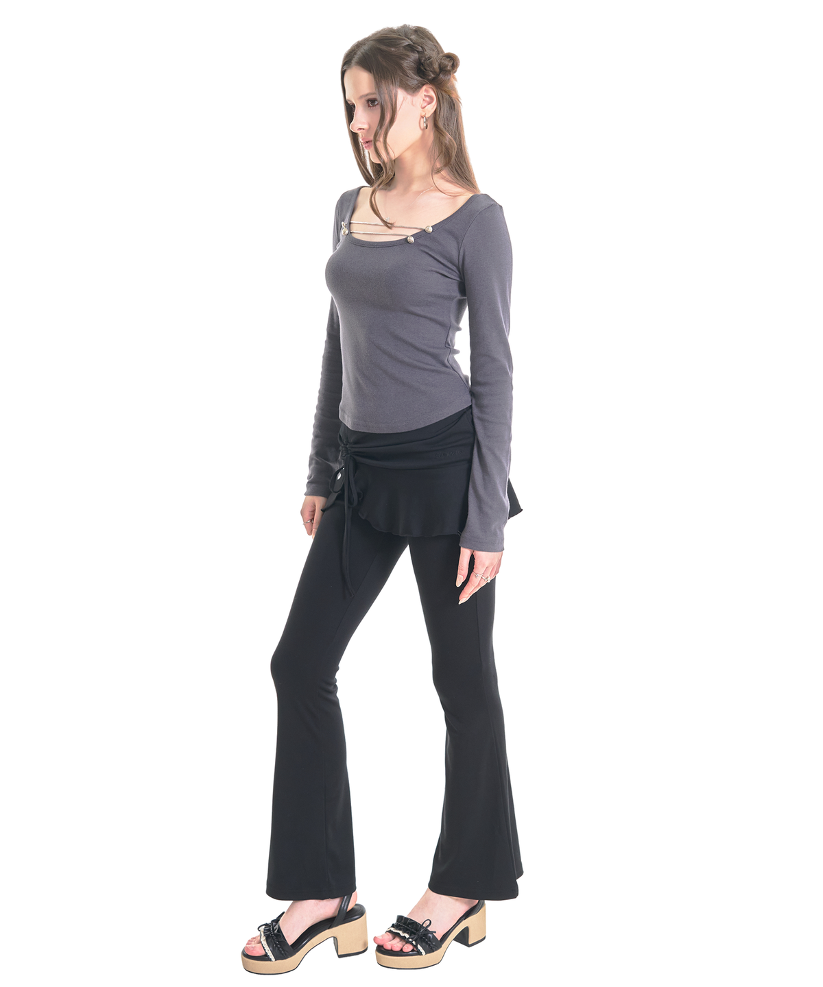 포어링(FORUSRING) Belle skirt-pants (black)