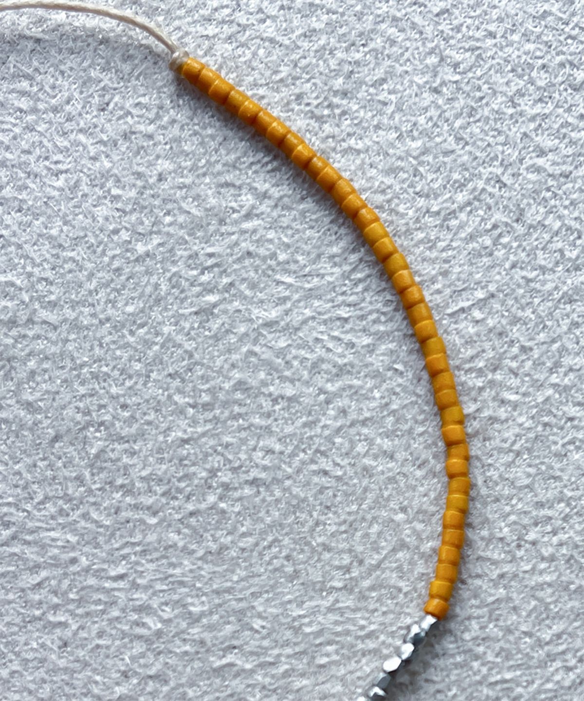 림바(RIMBA) [Leju] Single Handwoven Bracelet in Mustard & Silver