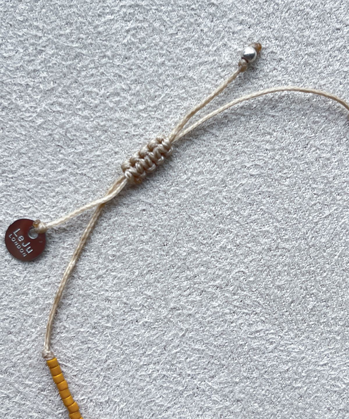 림바(RIMBA) [Leju] Single Handwoven Bracelet in Mustard & Silver