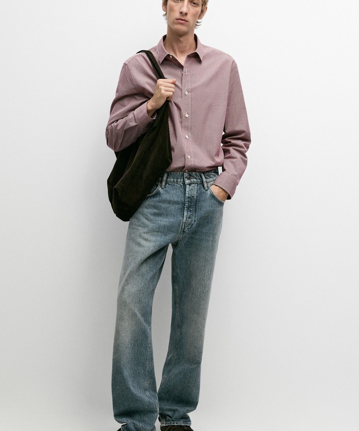 마시모두띠(MASSIMO DUTTI) 레귤러 핏 깅엄 체크 셔츠