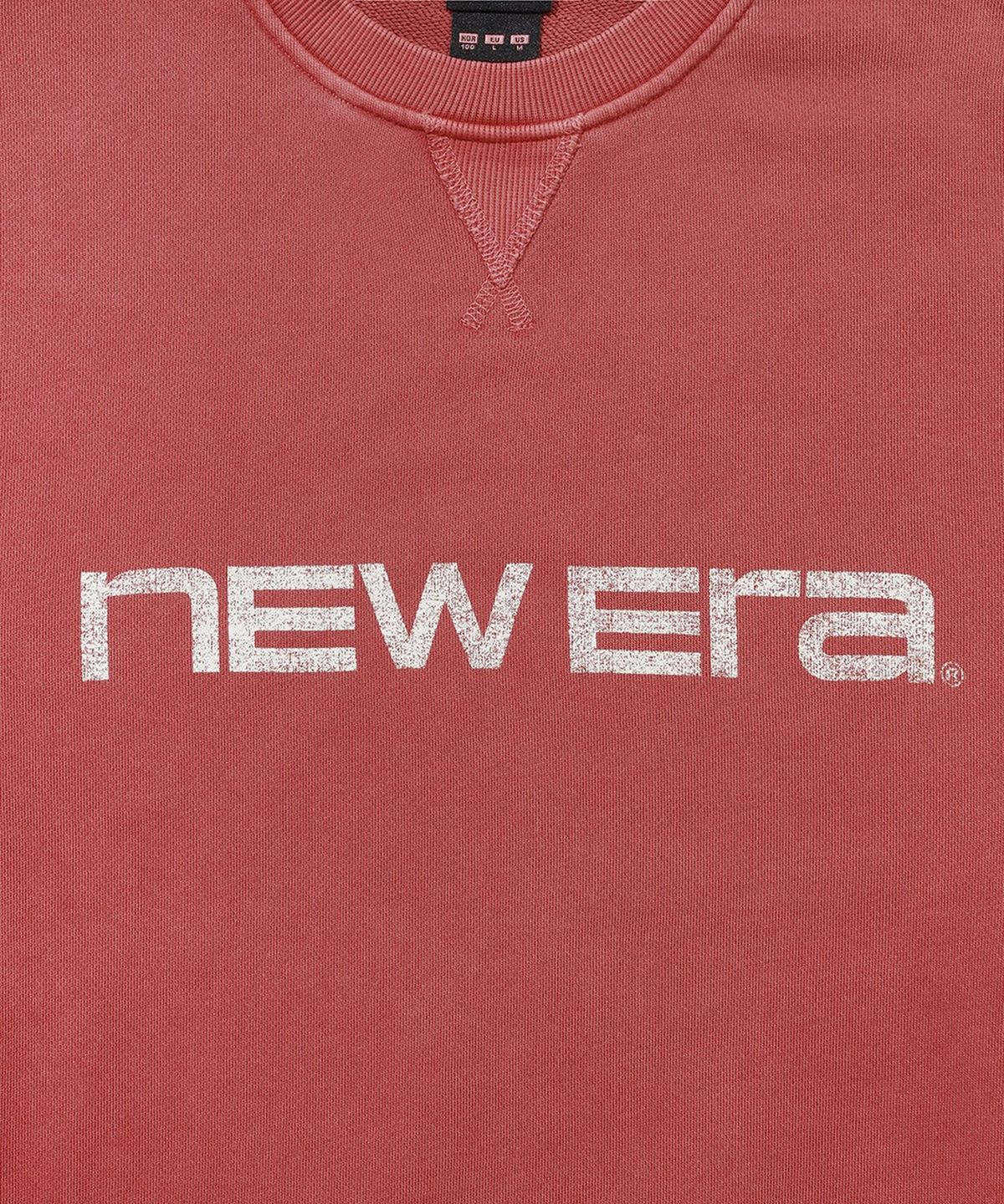 뉴에라(NEW ERA) 뉴에라 로고 크루넥 맨투맨 레드 15357952