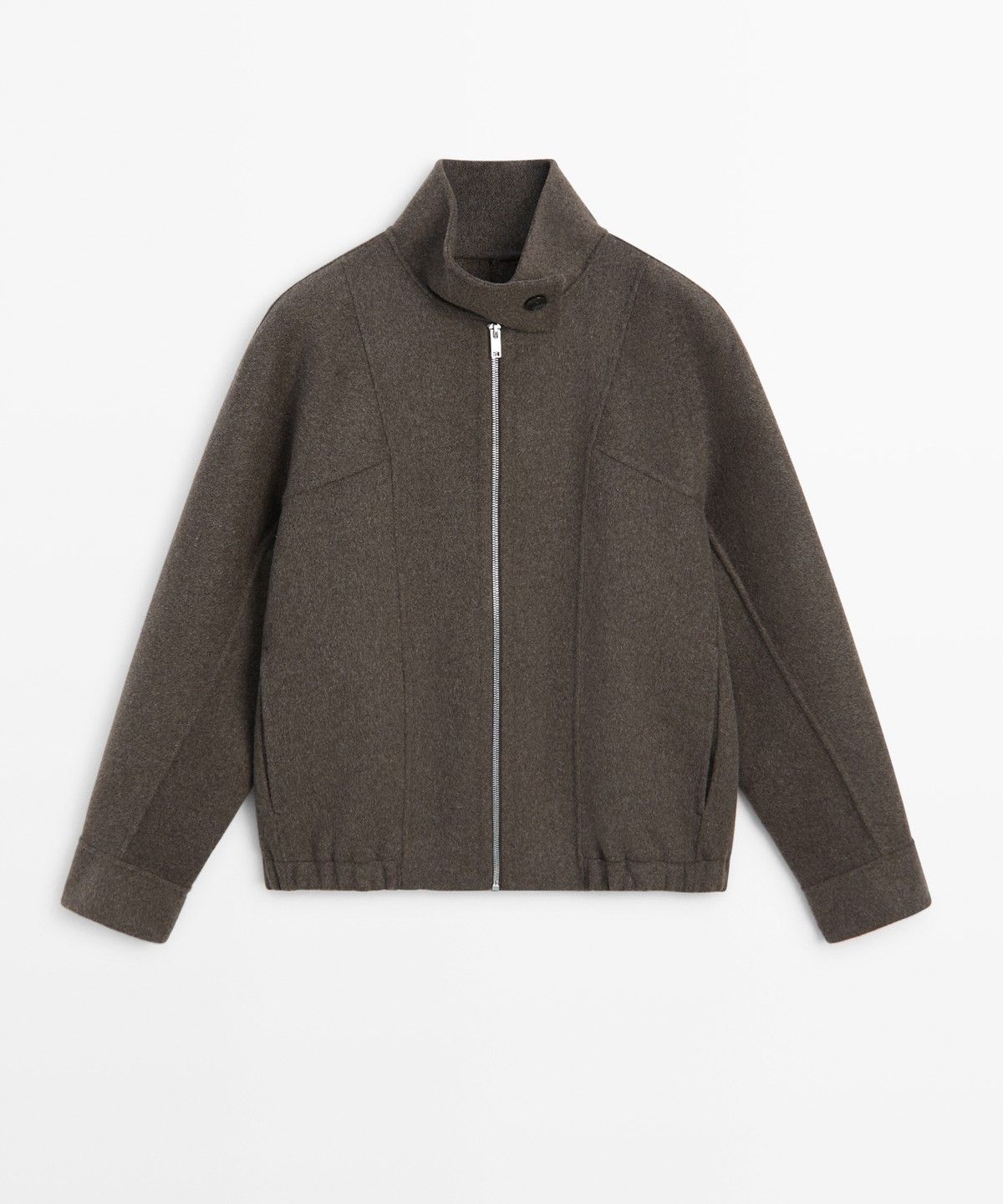마시모두띠(MASSIMO DUTTI) 울 혼방 봄버 재킷