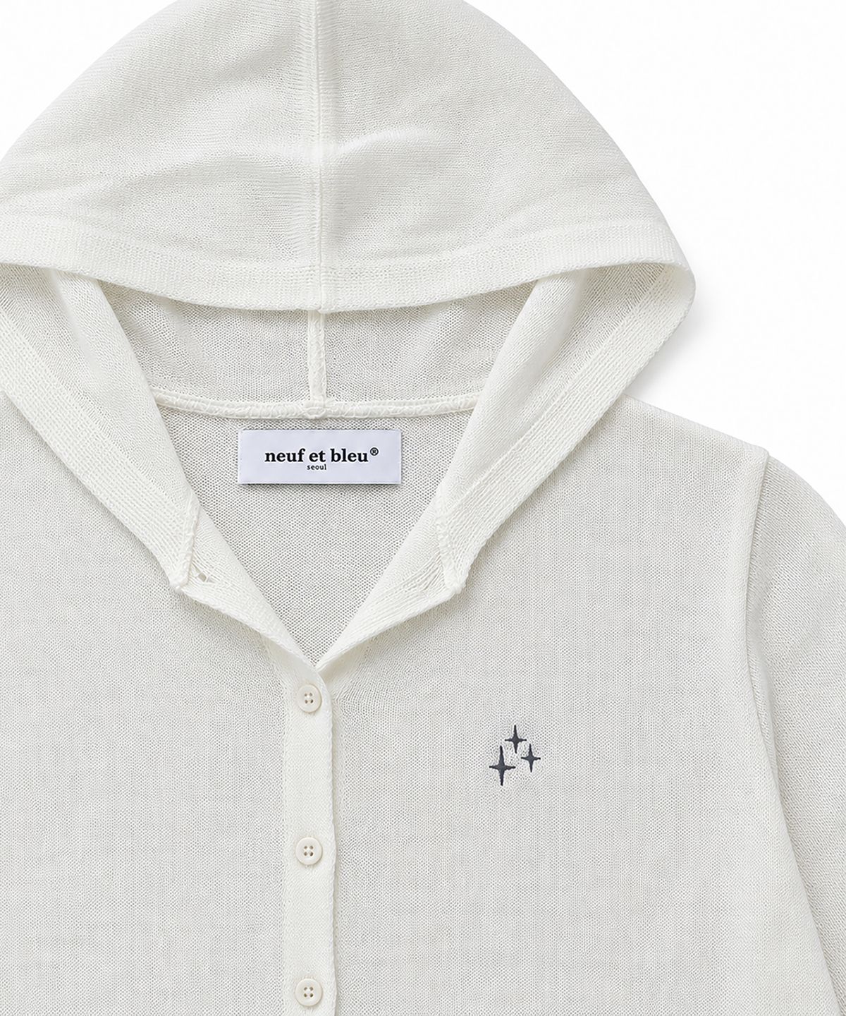 누프에블루(NEUFETBLEU) NEB button knit hoody (ivory)