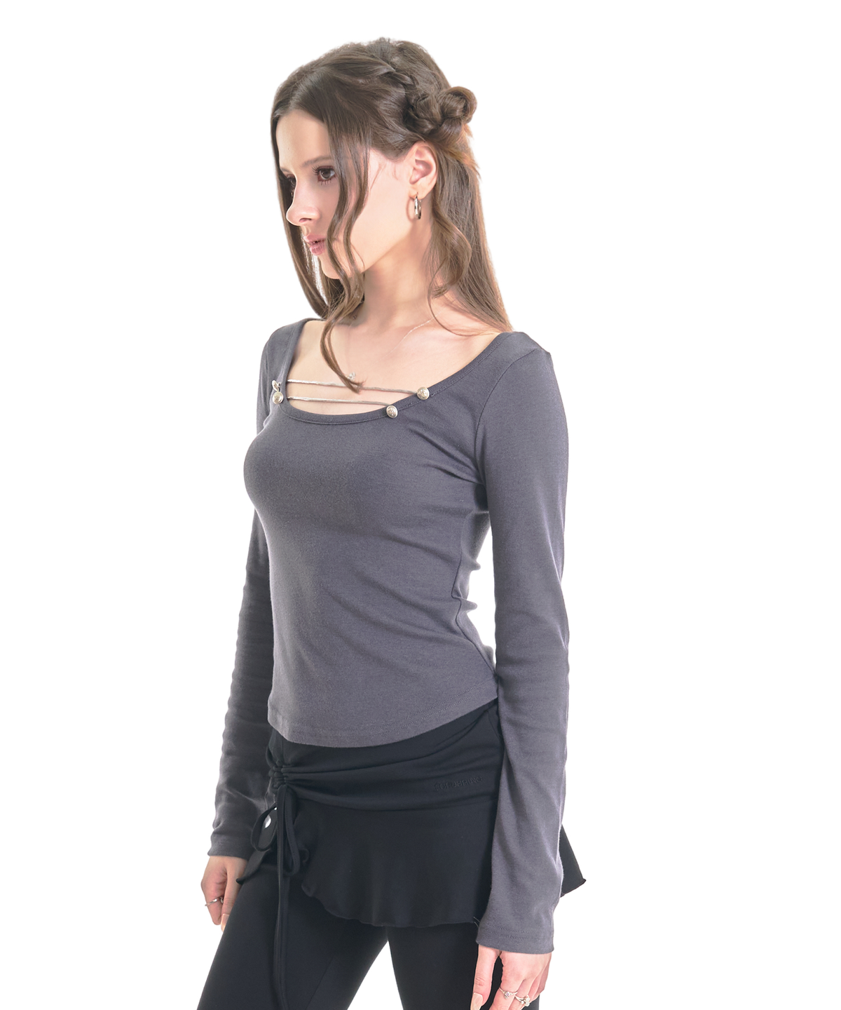 포어링(FORUSRING) Fleur napoleon tee (charcoal)