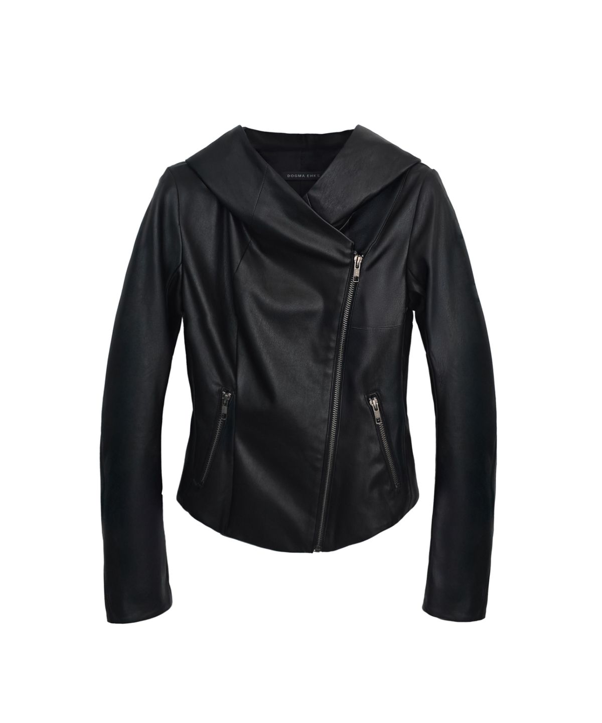 도그마 엑스(DOGMA EHKS) FAUX LEATHER HOODIE JACKET