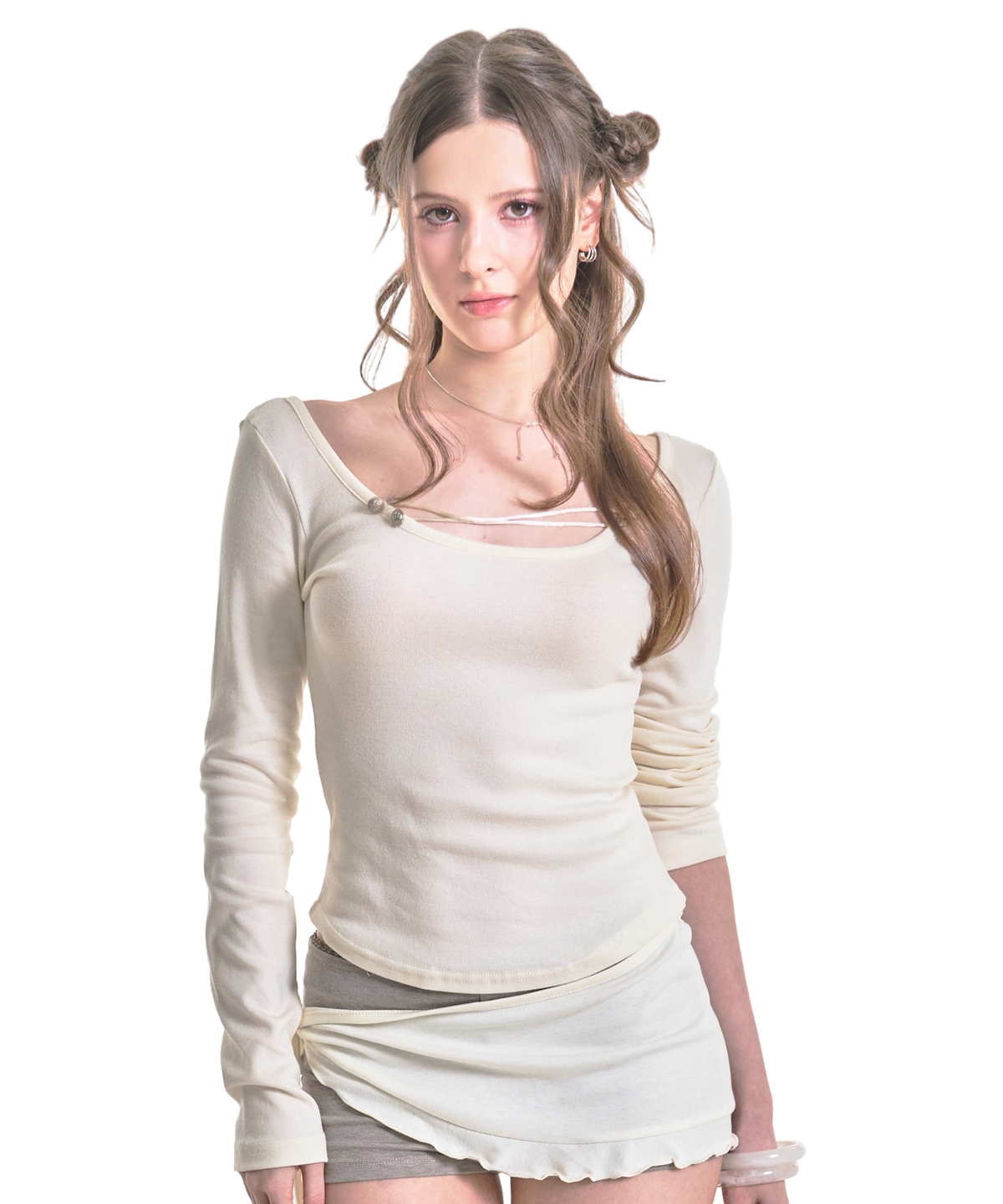 포어링(FORUSRING) Fleur napoleon tee (ivory)