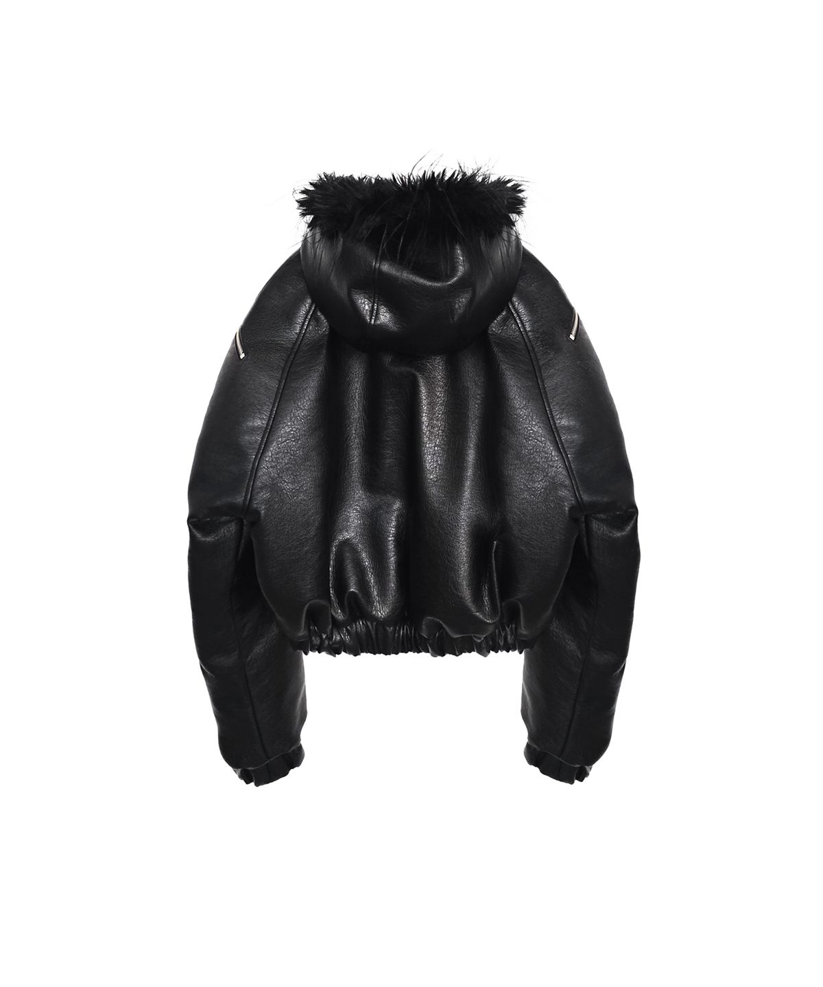 도그마 엑스(DOGMA EHKS) FAUX LEATHER BOMBER HOODIE