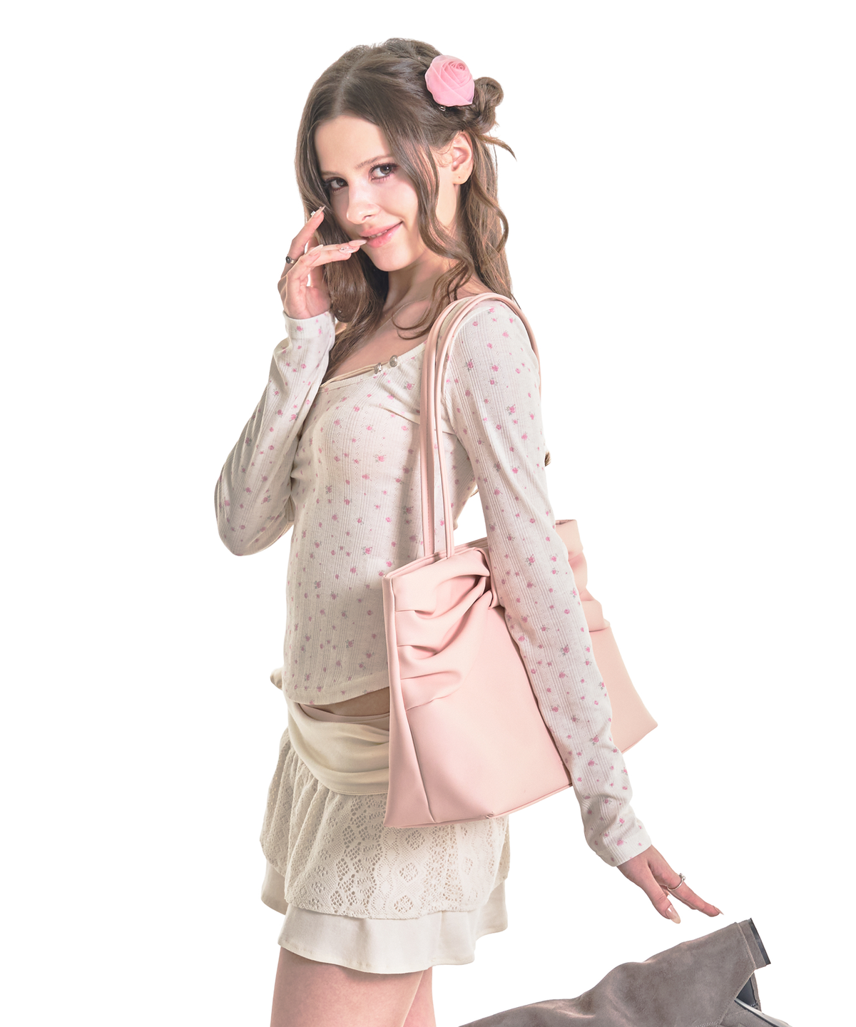 포어링(FORUSRING) Fleur napoleon tee (pink flower)