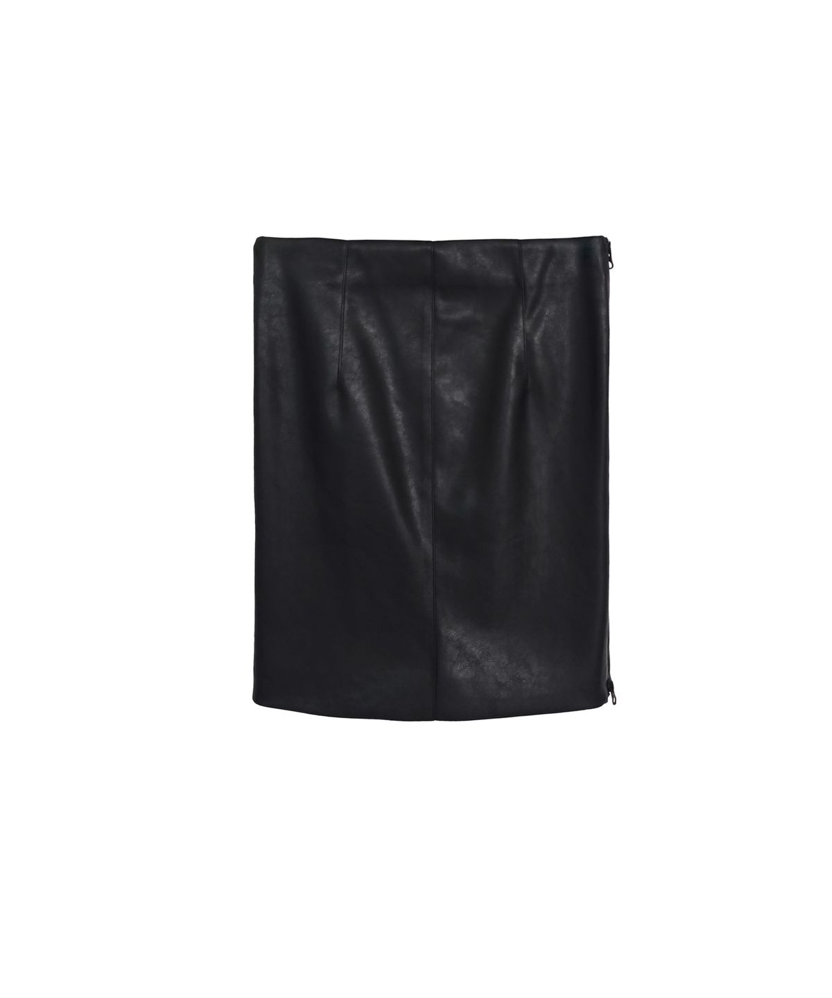 도그마 엑스(DOGMA EHKS) SEAM SEALED FAUX LEATHER MIDI SKIRT