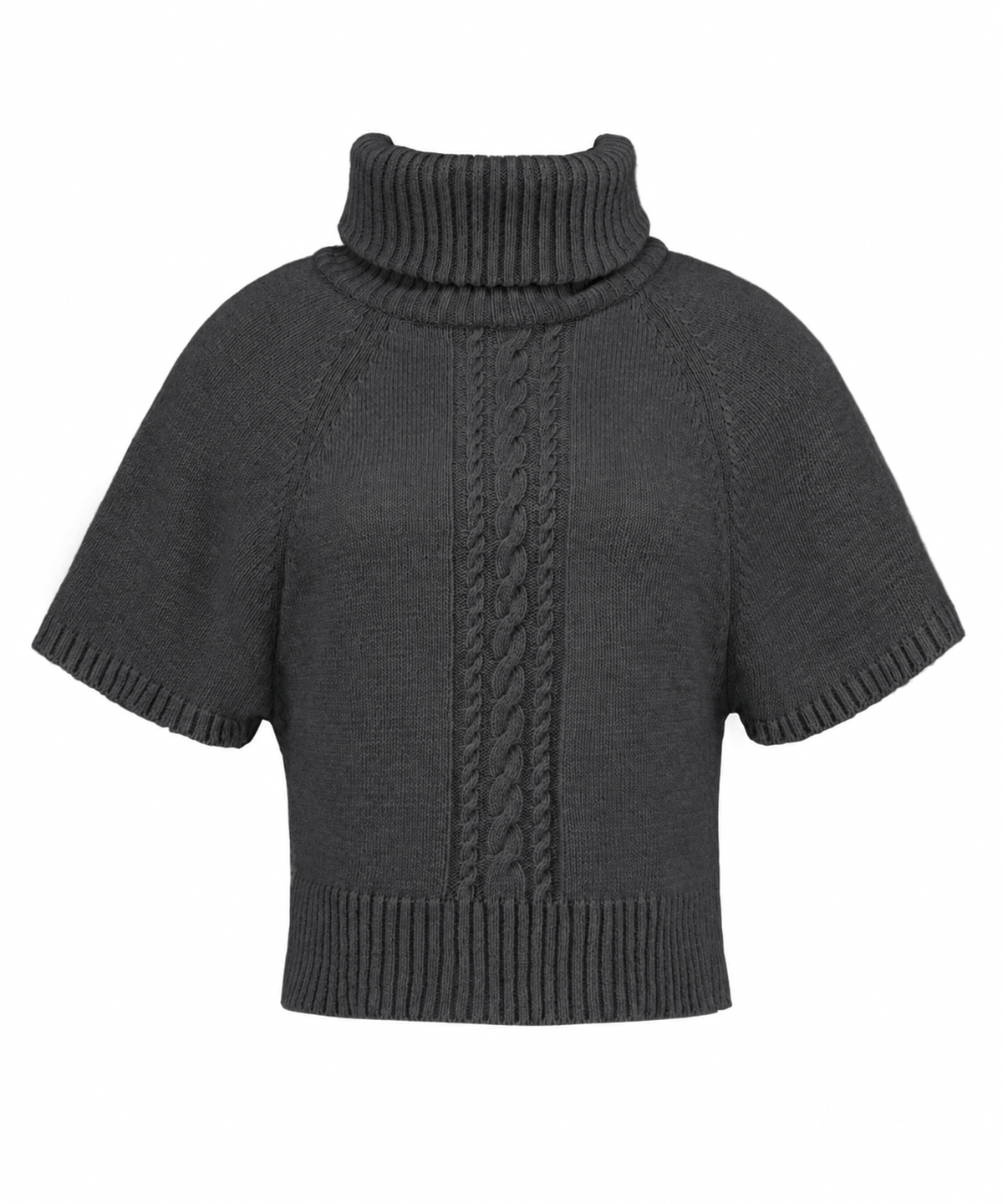 포어링(FORUSRING) Caramel knit half top (charcoal)