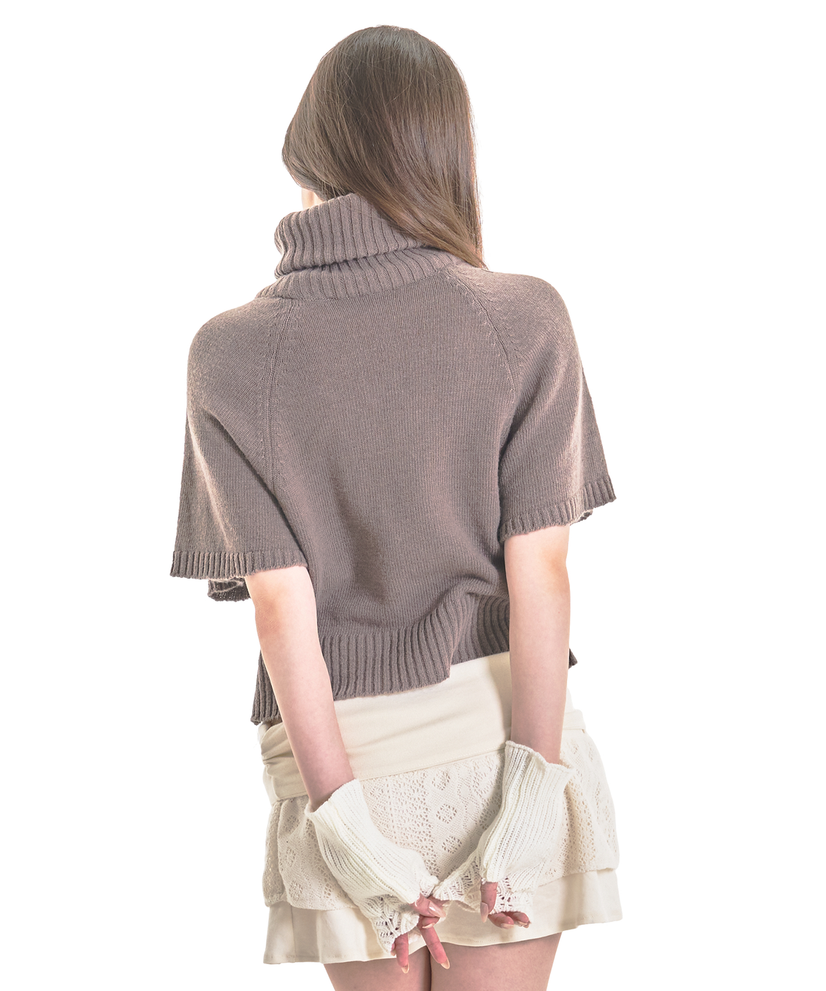 포어링(FORUSRING) Caramel knit half top (brown)