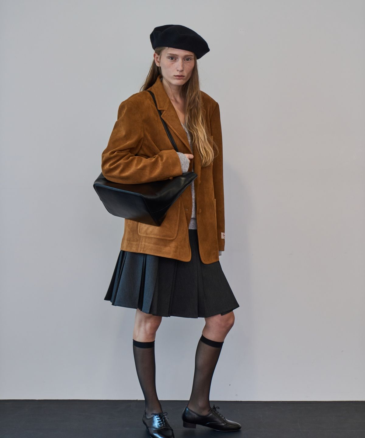 그리다제이(GRIDAJ) Lucent Leather Everyday Shoulder Bag _ black