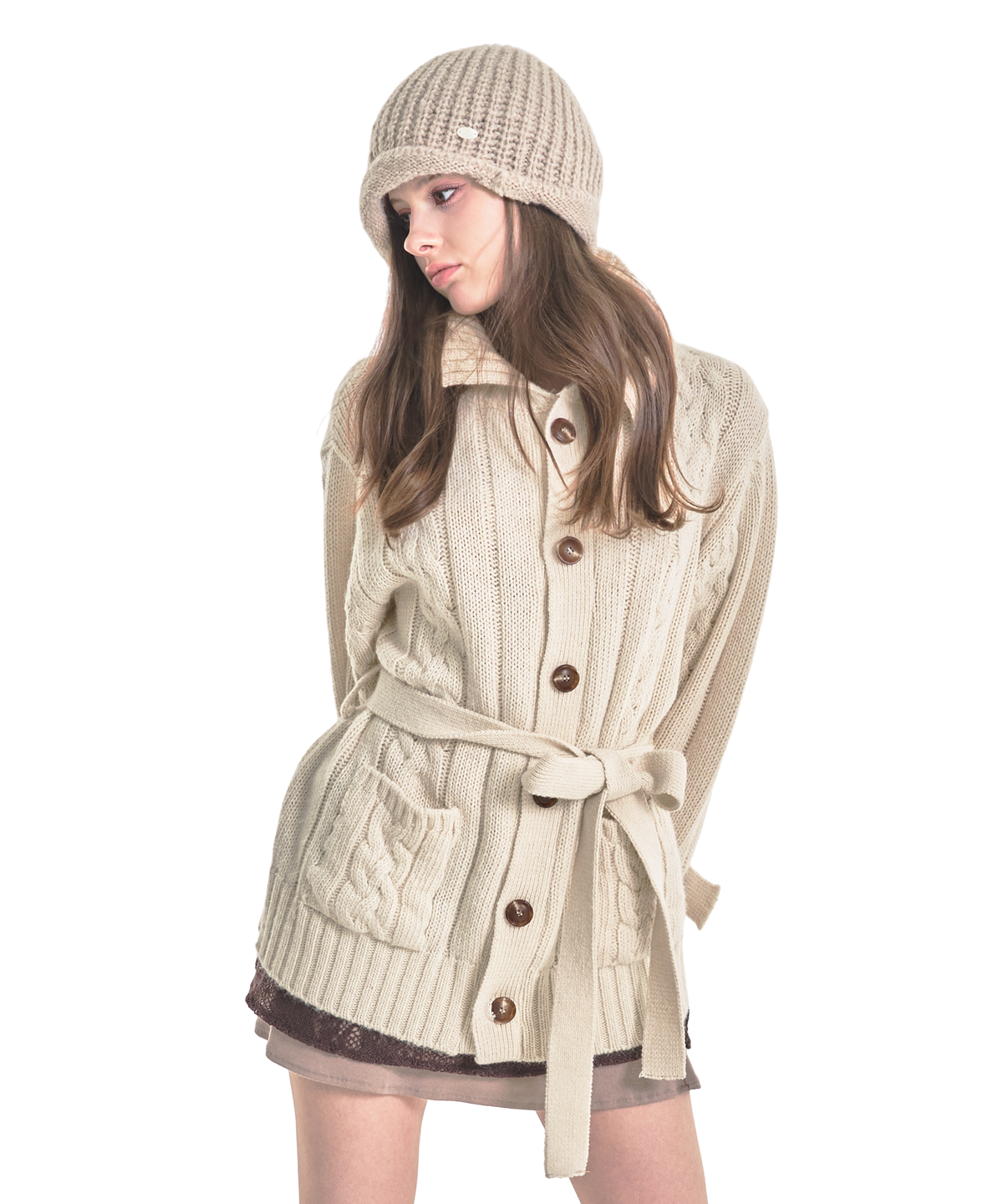 포어링(FORUSRING) Mellow knit cardigan (ivory)