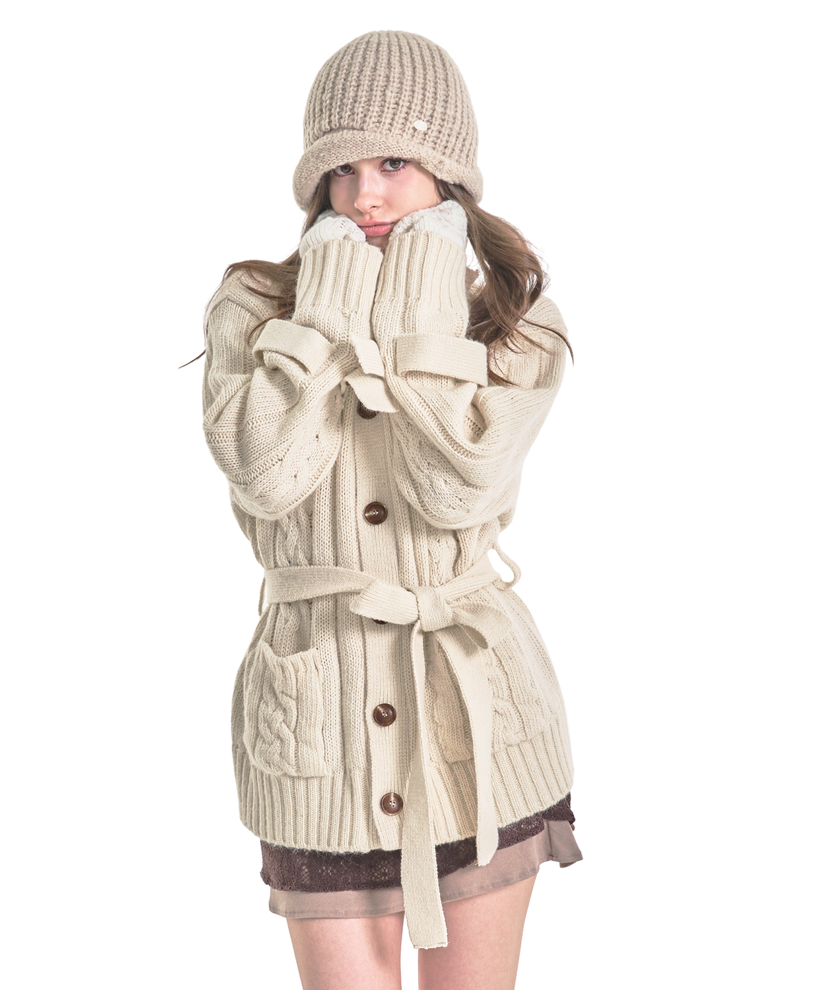 포어링(FORUSRING) Mellow knit cardigan (ivory)