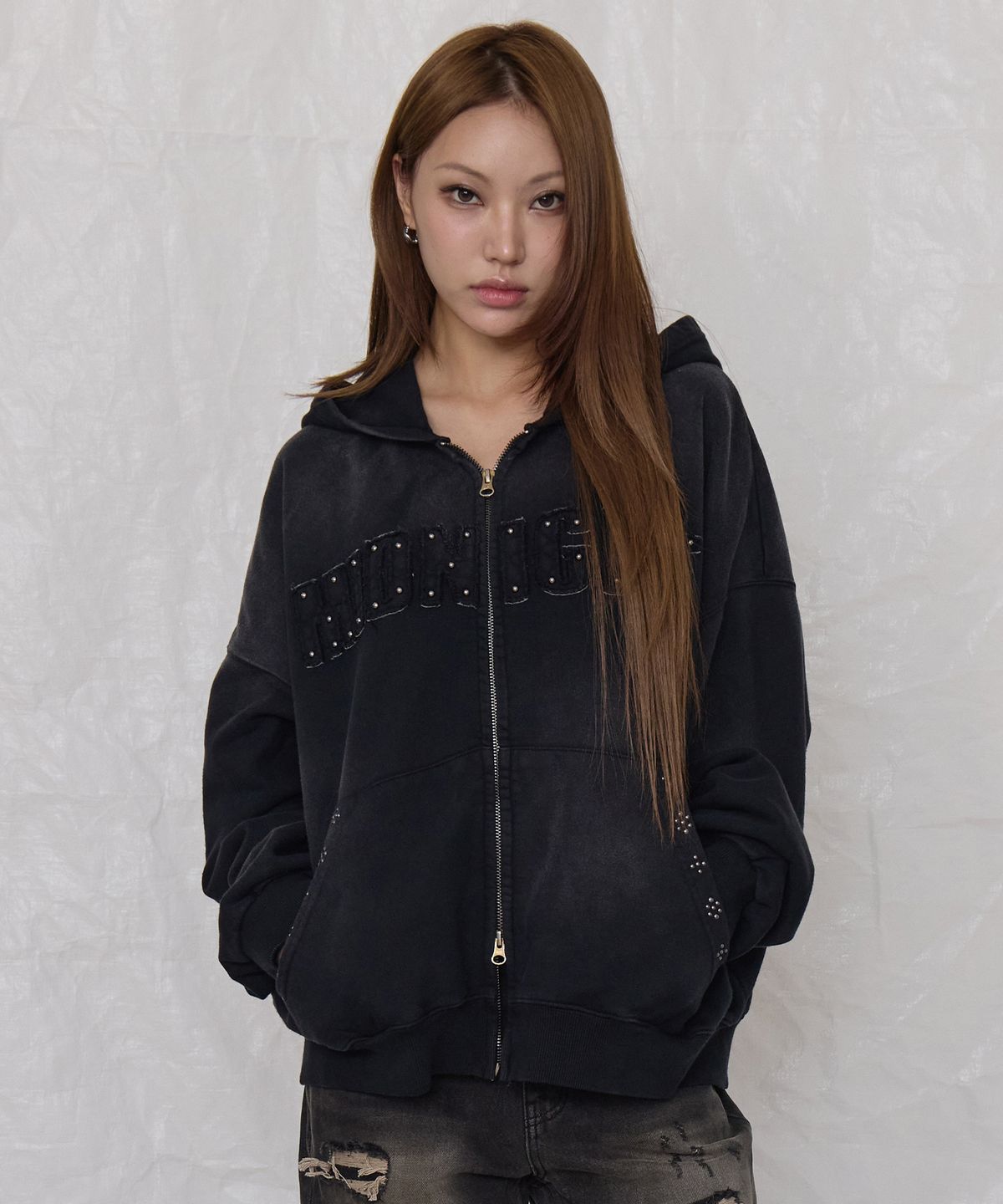 미드나잇 무브(MIDNIGHT MOVE) ws hood zip up (black)