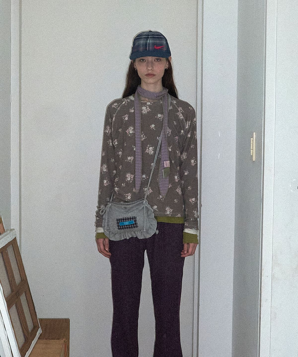메종크렘(MAISON CREME) Jersey frill pocket bag_Heather gray