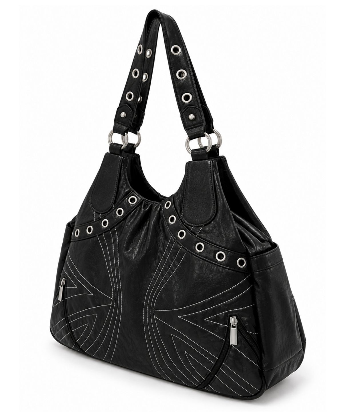 비주얼 컬렉터(VISUAL COLLECTOR) SIGNATURE EYELET STUD BAG [BLACK]