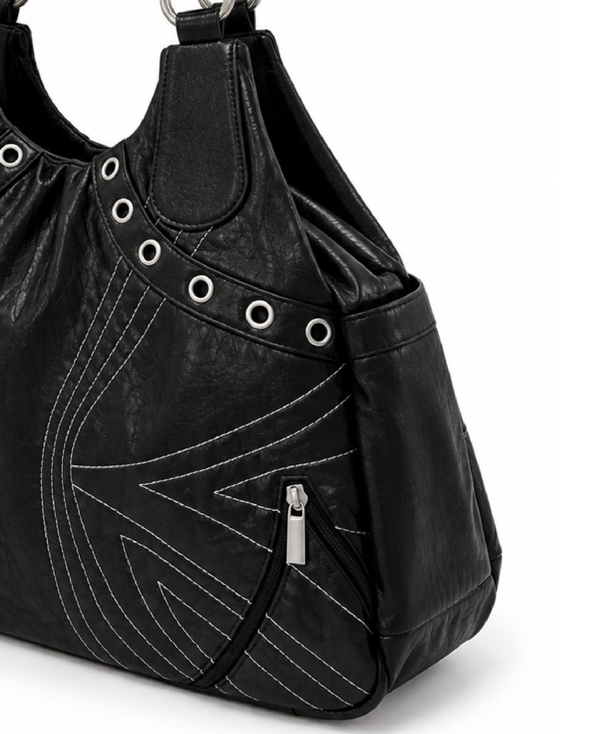 비주얼 컬렉터(VISUAL COLLECTOR) SIGNATURE EYELET STUD BAG [BLACK]