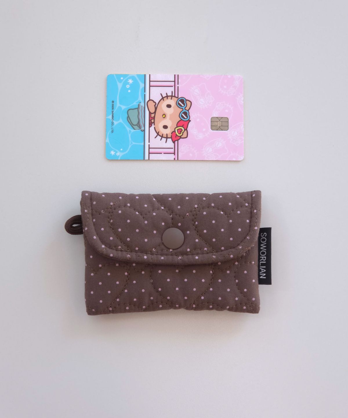 소월리안(SOWORLIAN) 심플 카드지갑_Petit Dot Brownie