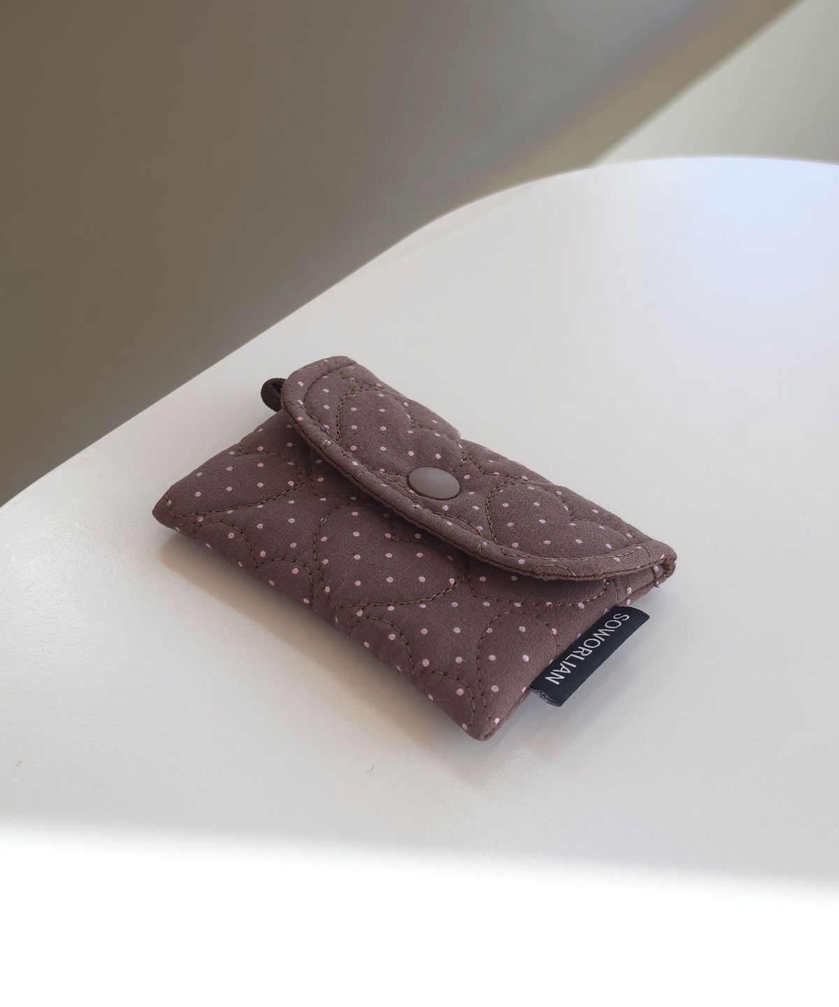 소월리안(SOWORLIAN) 심플 카드지갑_Petit Dot Brownie