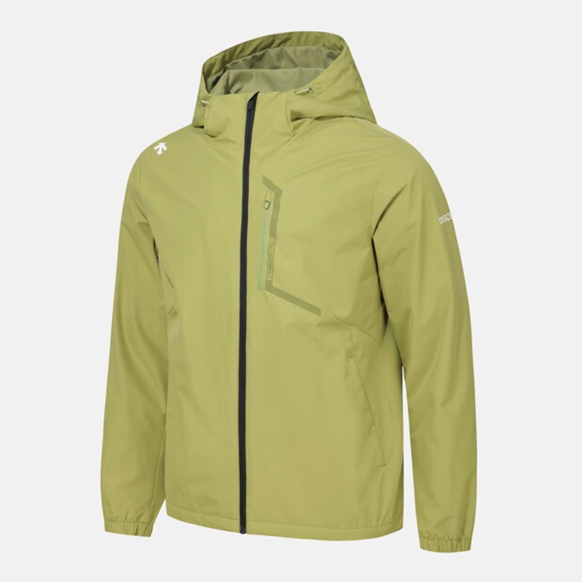 데상트(DESCENTE) 윈터 트랙 런 경량 기모 안감 바람막이 자켓 카키 SR423RJKO1