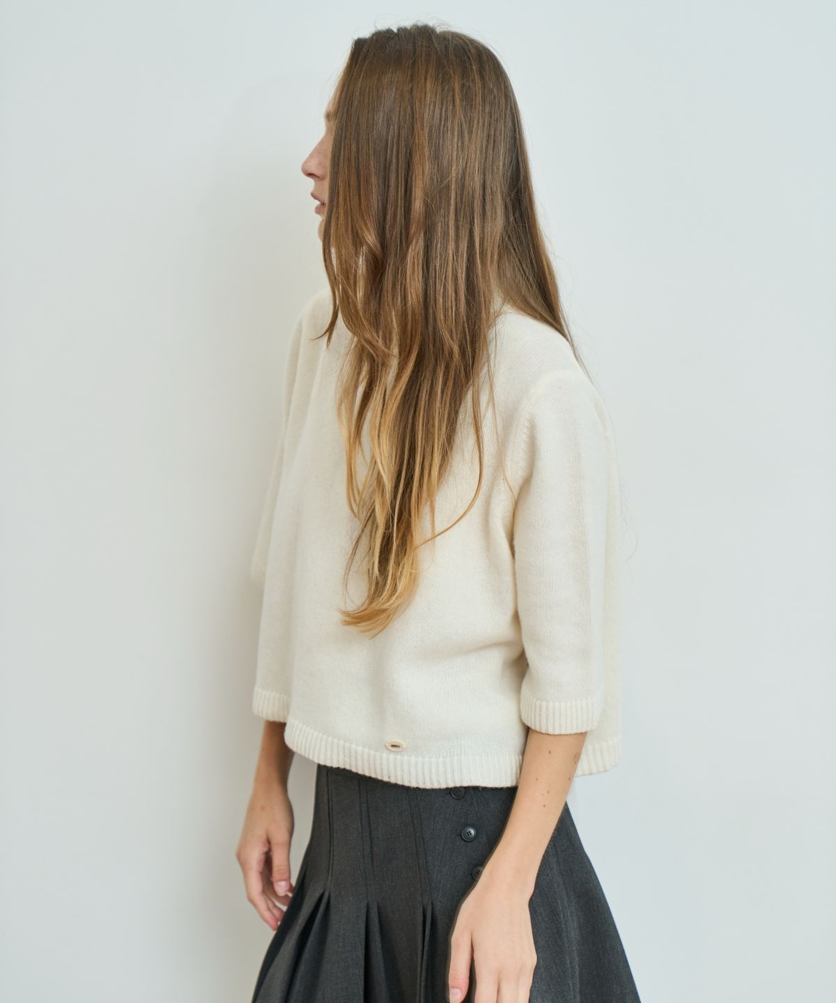 그리다제이(GRIDAJ) High-Neck Half Sleeve Knit