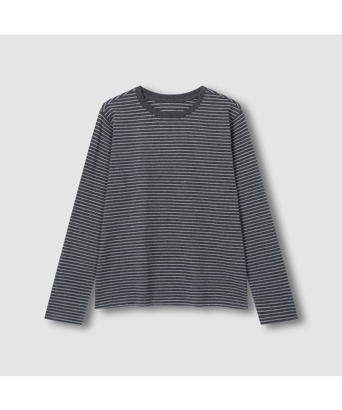 자주(JAJU) [SET] 여 스마트 코튼 라운드넥 긴팔 라운지 티셔츠, 10부 라운지 팬츠_다크 차콜&챠콜