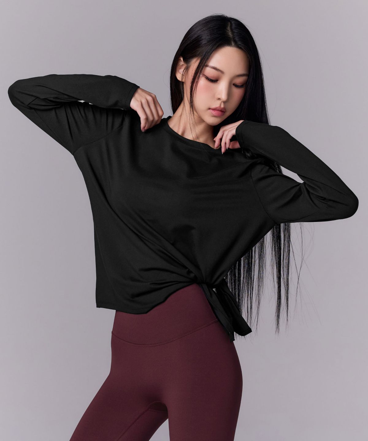 젝시믹스(XEXYMIX) 피치라이크 원슬릿  루즈핏 롱슬리브 XFL4TL1005